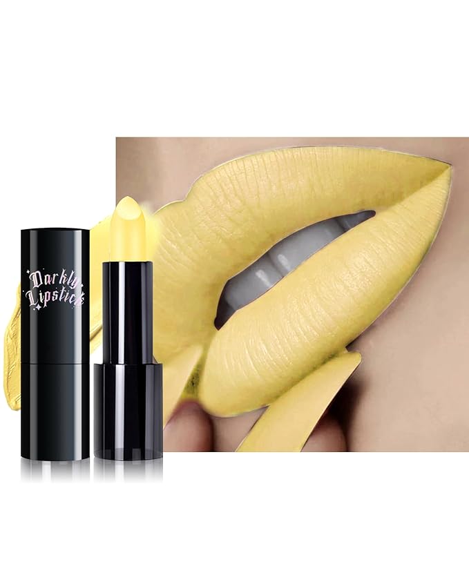 Yellow Lipsticks,Long Lasting Lipstick,Hydrating Matte Velvet Lip Stick,Intense Lip Color Non Stick Waterproof&Smudge Proof Lipstick,Facial Beauty Lipsticks Make up for Halloween Party,Stage Makeup-06