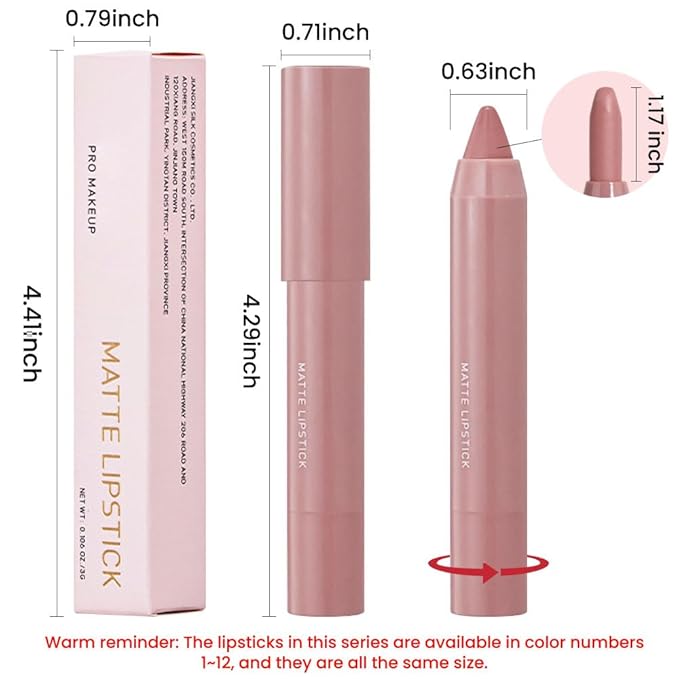 BINGBRUSH Crayon Matte Longwear Lipstick Pack Set,Moisture Smooth Color Stick Ultimate Lip Crayon for Makeup Collection - Waterproof Velvet Lipgloss (10#, 1 Count (Pack of 1))