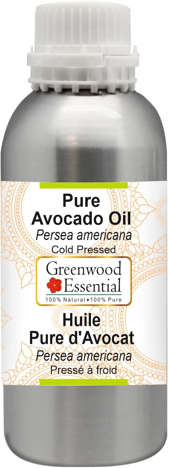 Greenwood Essential Pure Avocado Oil (Persea americana) Cold Pressed 300ml (10 oz)