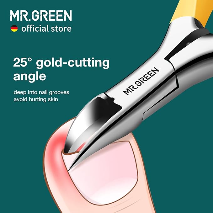 MR.GREEN Toenail Clippers Stainless Steel Ingrown Nail Cutter Thick and Hard Nails Pedicure Manicure Tools (Orange+Nail Remover)