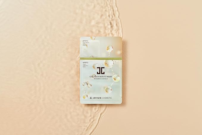 JAYJUN Collagen Skin Fit Mask (10 Sheets) – 2-Step All in one Hydration & Firming Ritual with Hyaluronic Acid & Marine Collagen 0.84 fl. oz.