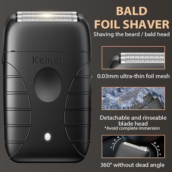 KEMEI Hair Clippers for Men Professional, Barber Clippers and Trimmers Set, Foil Shaver for Men,Cordless Hair Clippers and Barber Kit, Hair Cutting Kit, KM-2293Gold, KM-PG2290D, KM-T95
