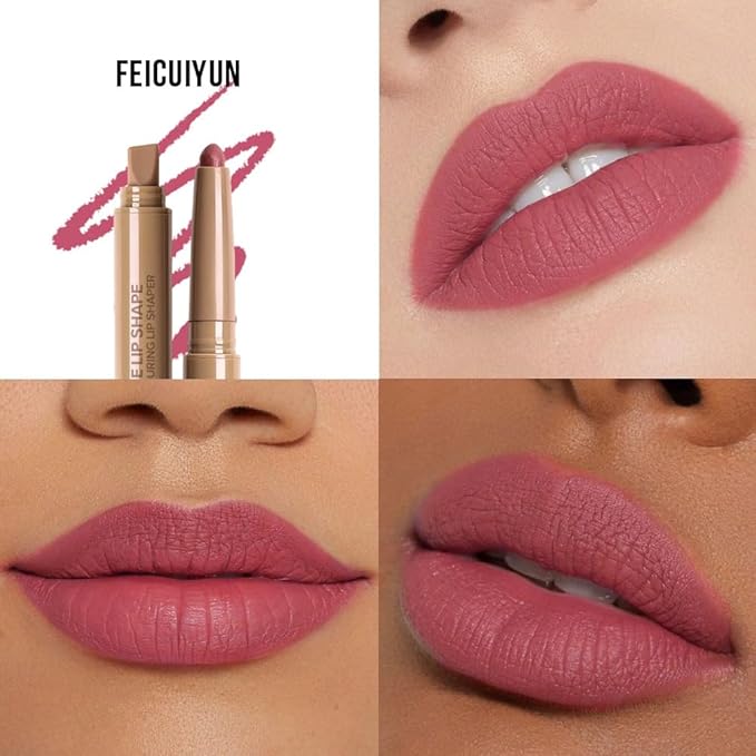 Matte Crayon Lip Liner Pencil, Neutral Pink Lip Liners Lipstick For Women, Plump Creamy Formula With Silicone Smudger for Define Contours & Sculpting Lip, Cruelty-Free, 0.75g/0.026oz