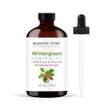 Majestic Pure Wintergreen Essential Oil with Glass Dropper - 4 Fl Oz - 100% Pure and Natural Wintergreen Oil - Premium Grade Essential Oils for Diffuser, Aromatherapy, Soap and Candle Making