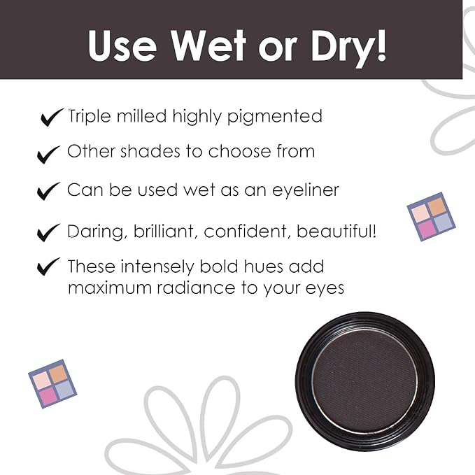 Vera Moore Eyeshadow, Highly Pigmented Eyeshades and Textures, Provide Bold and Lasting Looks, Suitable for Any Event, Easily Blendable Eye Makeup in Multiple Shades. (Noir)