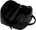 Petition Makeup Bag, 180° Open Lay-Flat Cosmetic Case, Large Capacity Compartment Makeup Bag, Lightweight, Soft and Fashion for Bottles & Brushes (Black)