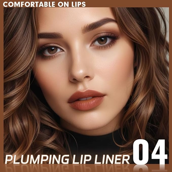 Matte Crayon Lip Liner Pencil, Nutmeg Lip Liners Lipstick For Women, Plump Creamy Formula With Silicone Smudger for Define Contours & Sculpting Lip, Cruelty-Free, 0.75g/0.026oz