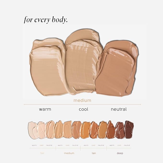 Tinge Tint Body Makeup, Water and Transfer Resistant Up to 48 Hours, Buildable Medium Coverage Body Foundation or Bronzer with Amino Acids, Tattoo Cover Up Makeup, 3.38 FL Oz - Medium Warm