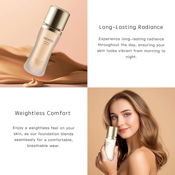 Foundation Concealer, 2025 New Full Coverage Moisturizer Liquid Age-Defying Foundations, Hydration Natural Finish & Long Wea for All Skin Types (Bright, One SIze)