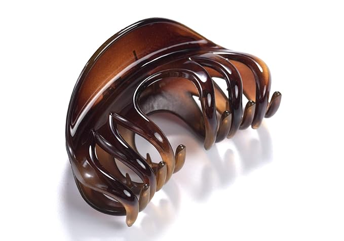 Youxuan Hair Claw for Women, 4 Inch Pretty Hair Clip, Hair Grip for Thick Hair, Black and Coffee