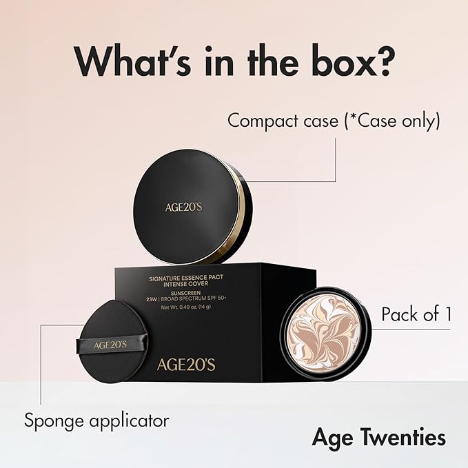 AGE20'S Signature Essence Pact SPF 50+ | Pack of 1 | 31N TOFFEE | Cream Foundation, Dewy Finish, Natural Coverage | Korean Cushion Foundation
