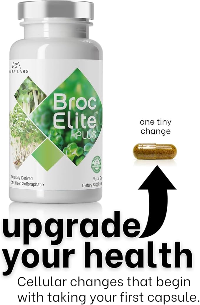 Mara Labs Broc Elite Plus | Broccoli Supplement w/Stabilized Sulforaphane Extract | Zero Glyphosate Residue | 60 Vegetable Capsules