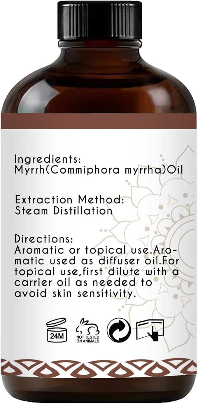 Myrrh Essential Oil, Pure Natural Myrrh Oil for Skin Hair Diffuser Room Spray DIY - 4 Oz