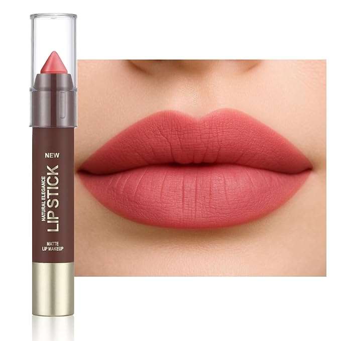 Erinde Matte Lipstick Lip Liner Crayon for Women, 24 Hour Lipstick Lip Liner Pencil, Neutral Lip Stick Lipliner Waterproof Long Lasting Smudge Proof, Vegan & Cruelty-Free, 03 Nude Pink