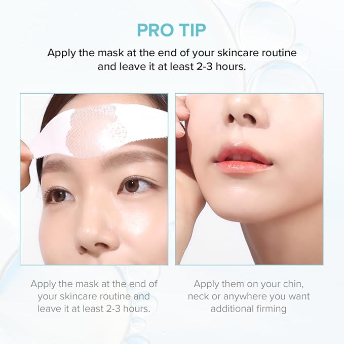 Melt to Skin Collagen Mask, – Wrinkle Patches for Forehead, Eyes & Smile Lines - Frown Lines, Eleven-Lines Repair Patches, Invisible Face Wrinkles Smoothers - Korean Skin Care, 4EA