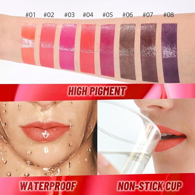 Light Orange Peel off Lip Stain Lip Oil Dual Ended Combo Set with Tweezer, 2 in 1 Lips Liner Stain Oil Long Lasting Waterproof, High Pigmented Flawless Lips Tint Stick Not Faded Vegan & Cruelty-free