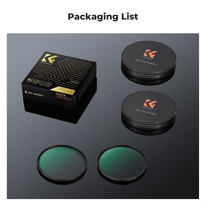 K&F CONCEPT 62mm Black Diffusion 1/4 & 1/8 Lens Filter Kit, Mist Cinematic - Image 8