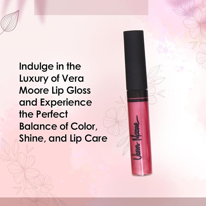 Lip Gloss, Moisturizing Lip Color with Shimmer for Long Lasting Shine, Lightweight Lip Stain, Non-Sticky Lip Gloss with Aloe Vera, W/Vitamin C, E (Electric Pink)
