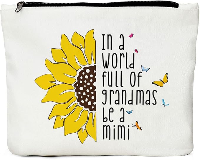 JIUWEIHU Mimi Gifts: New Grandma Gift - Makeup Bag for Mother's Day, Thanksgiving, Christmas