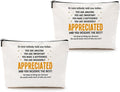 2pcs Inspirational Makeup Bag Employee Thank You Appreciation Gifts Cosmetic Bag Zipper Pouch Encouragement Gifts for Women Coworkers Boss Lady Manager Friend Christmas Birthday Gift