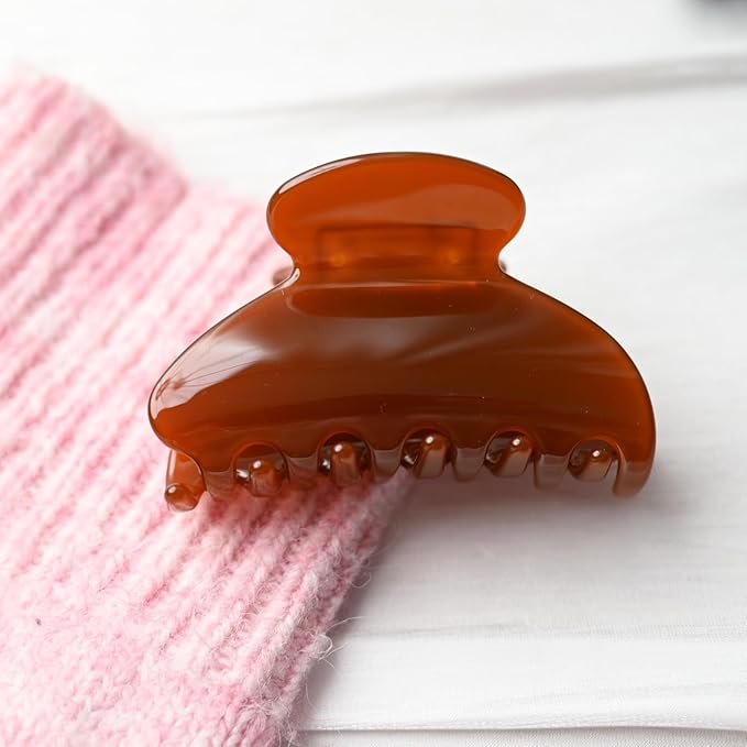 Handmade Celluloid Acetate French Design Barrettes Tortoise Shell Claws Hair Claw Luxury Fashion Accessories Hair Clip for Women (toffee)
