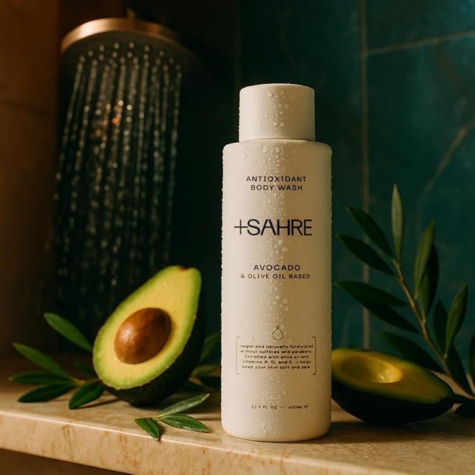 Natural Body Wash – Olive Oil & Avocado | Antioxidant-Rich | Vegan, Paraben-Free | 13.5 fl oz