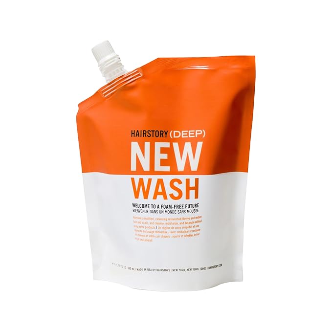 Hairstory New Wash Deep Clean Refill, Clarifying Cleansing Cream for Oily & Fine Hair, Detergent Free Shampoo & Conditioner Alternative, 20oz