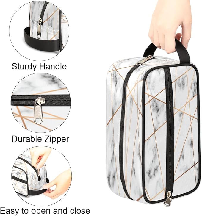 Marble Texture Abstract Travel Toiletry Bag for Women Men Lightweight Cosmetic Makeup Bag Organizer Waterproof Shaving Bag Dopp Kit with Large Capacity for Toiletries and Shaving Accessories