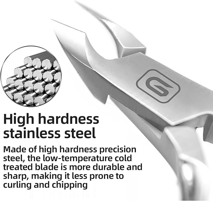Cuticle Trimmer 3/4 Jaw Extremely Sharp Cuticle Nippers Scissors Stainless Steel Clippers Cutter Remover Pedicure Manicure Nail Tool, cuticle pusher (Cuticle Nippers/Silver-b)