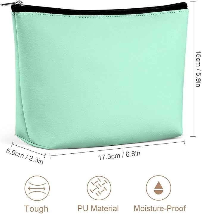 Fashion Zipper Cosmetic Case, Portable Makeup Case, Personality Toiletry Bag, Travel Cosmetic Toiletry Bag Light Blue