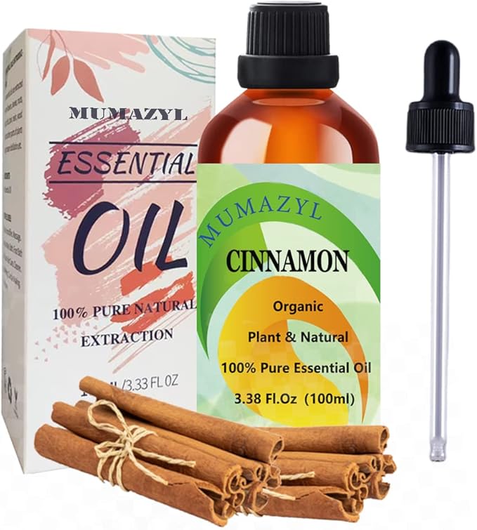 Cinnamon Essential Oil Cinnamon Oil 3.38 Fl Oz 100ML for Diffuser Humidifier Yoga Cleaning DIY Candle Soap Making Essential Oils 1 Pack