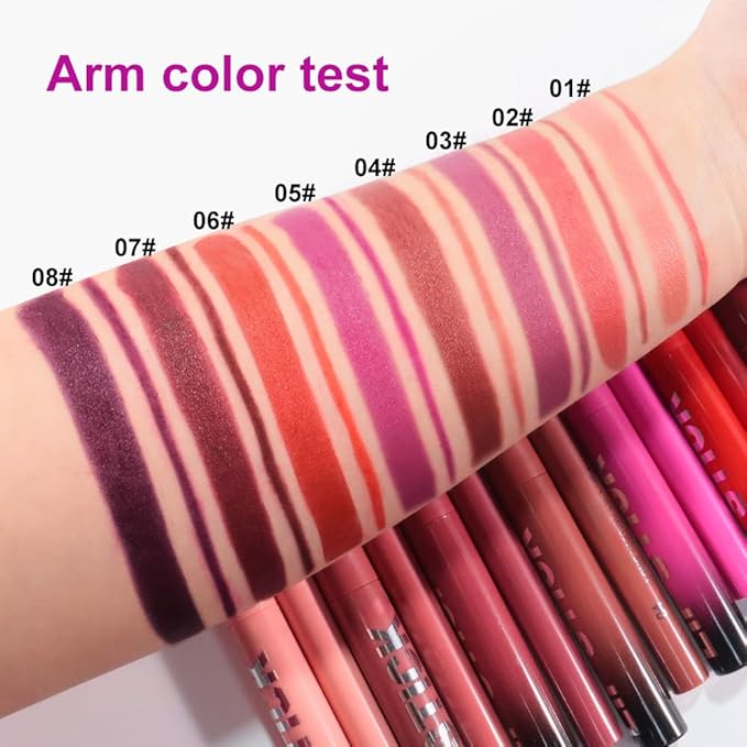 2Pcs 2 in 1 Matte Purple Lip Liner and Lipstick Combo Set for Women,Lipstick Stain Lip Liner for Daily & Party Long Lasting Waterproof Smudge Proof 24 Hour Full Coverage Vegan Lip Makeup Kit