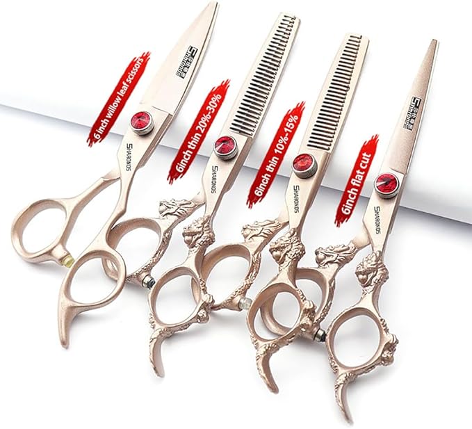 Hair Scissors 6/7/8/9-inch 440C High Hardness For Hairdressers Haircuts Cuttinging Scissors Professional Haircut (6 inch-4pc)