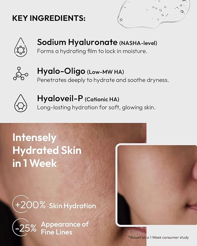 Hyaluronic Acid 2% Serum - Dermatologist Developed for Weightless Hydration - Hyaluronic Acid 2% + Na-PCA 1% Serum For All Skin Types - 1 Fl Oz