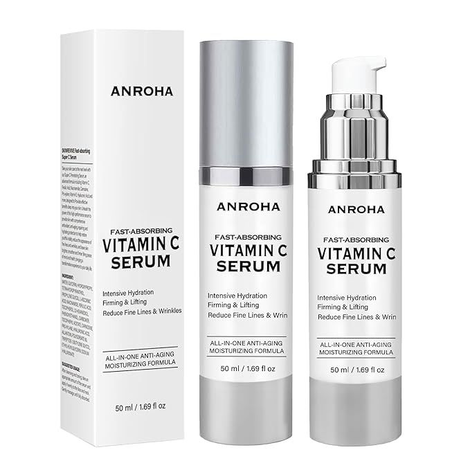 Vitamin C Serum for Women over 70, Vitamin C Serum for Mature Skin Face Hydrates, Firms, Lifts, Targets Age Marks, Wrinkles and Smoothes Skin Texture 1.69 fl oz Pack of 2