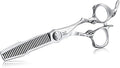 JASON 6" Thinning Hair Scissors 30-Tooth Scissor Barber Hair Cutting Scissor Stylist Salon Trimming Shears with Flower Engraved Offset Handle for Women Men