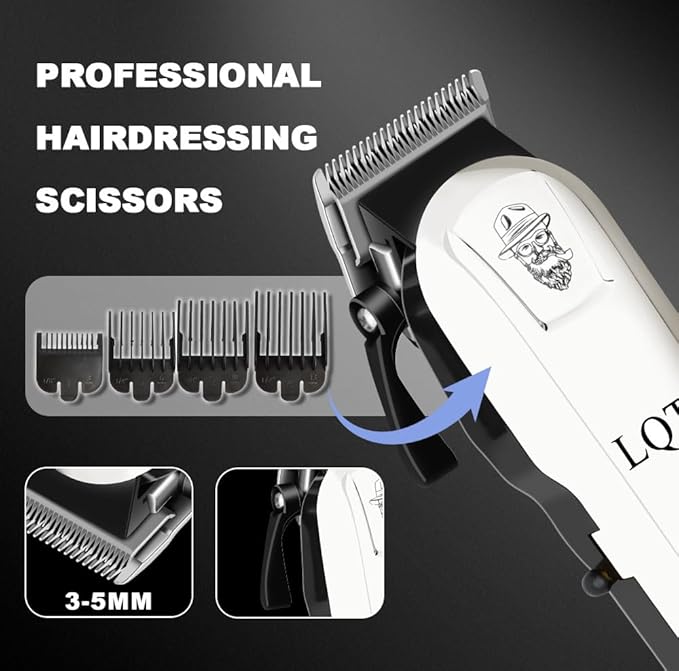 Hair Clippers for Men, Professional Barber Clippers and Trimmer Set, Mens Cordless Clipper, 3 pcs setHair Cutting Kit for Men