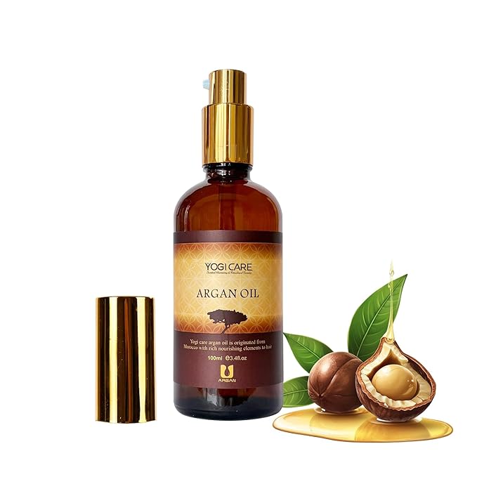 Moroccan Argan Oil For Frizzy, Dry & Damaged Hair – Nourishing & Strengthening Hair Care Oil For All Hair Types – Anti Frizz, Moisturizing, Repair & Shine – 3.4 FL.OZ Glass Bottle