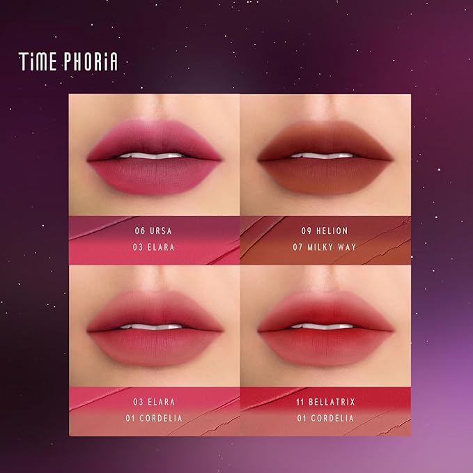 NEBULA VELVET LIP CREAM-Long Lasting Lip Stain, Waterproof and Transferproof Lip Tint, Matte Finish, Smooth Out Lip Lines, Lightweight & High Coverage, Stocking Stuffers (01 CORDELIA)