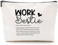 Work Besties Gifts for Women Funny Makeup Bag Friendship Gifts Farewell Goodbye Gifts Cosmetic Bag Coworker Leaving Gifts for Women Employee Manager Travel Toiletry Bag Christmas Birthday Gifts