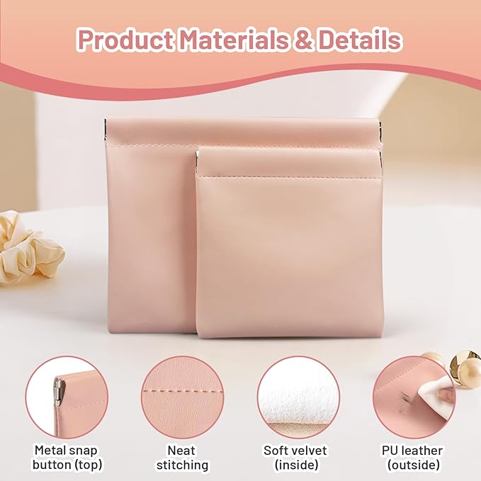7.09″x5.51″ Small Pouches for Purse, 4PCS Cute Magnetic Mini Makeup Bag, Purse Organizers for Inside Large Storages, Organize Cosmetic, Lipstick, Jewelry,Coins in Women's Handbag