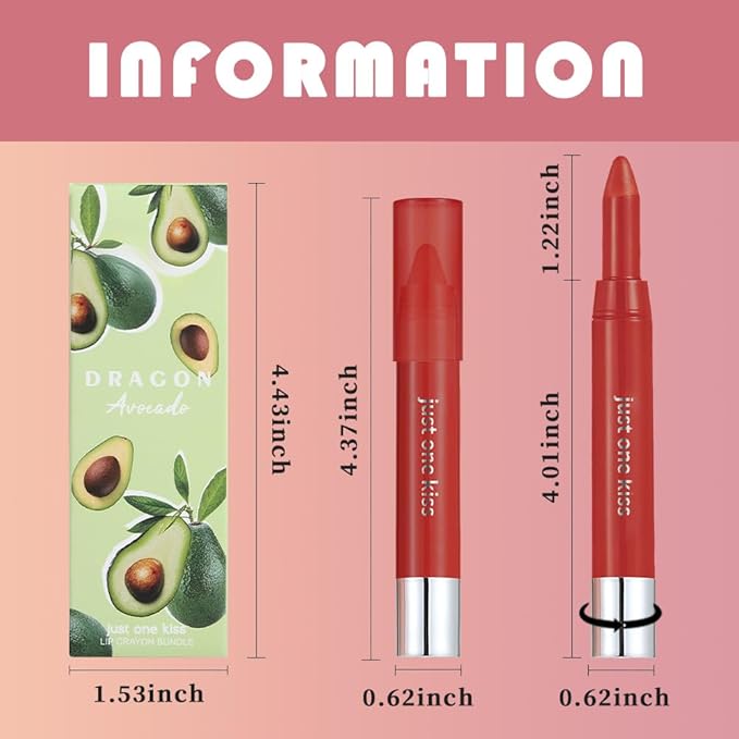 2Pcs Bright Red & Fuchsia Rose Hydrating Cream Lipsticks Lip Crayon for Women, Moisturing Lipstick Longwear Lip Crayon Set for Ombre Shades, Matte Creamy Lips Stick Natural Nourishing Lips Balm Set, F