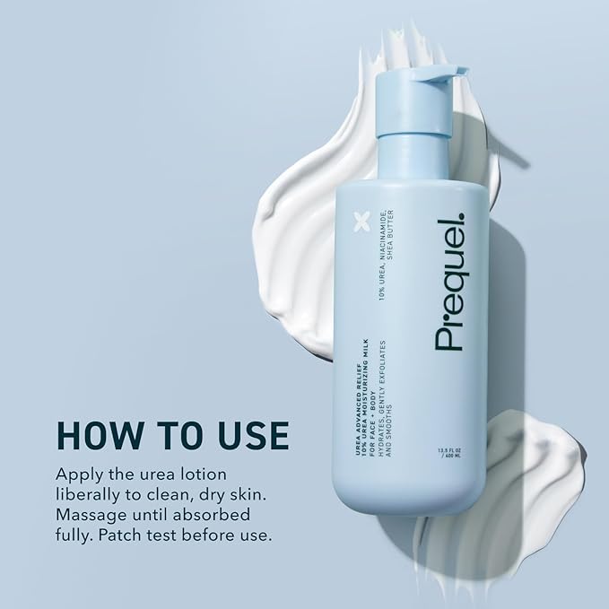 Prequel Skin Urea Advanced Relief Moisturizing Milk, 10% Urea Lotion for Face and Body, Unscented, Hydrating Cream for Extremely Dry Skin, Soothing for Sensitive Skin - 6.75 fluid ounce (Pack of 2)