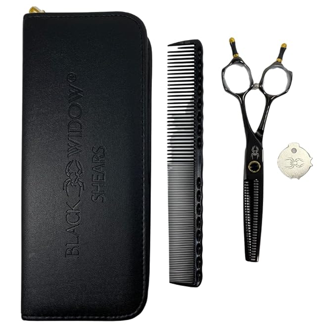 Dos Manos HIGH-END Razor Edge Series Barber Blending Hair Scissors - Japanese Stainless Steel Salon Scissors 6" Overall Length - Fine Adjustment Tension Screw
