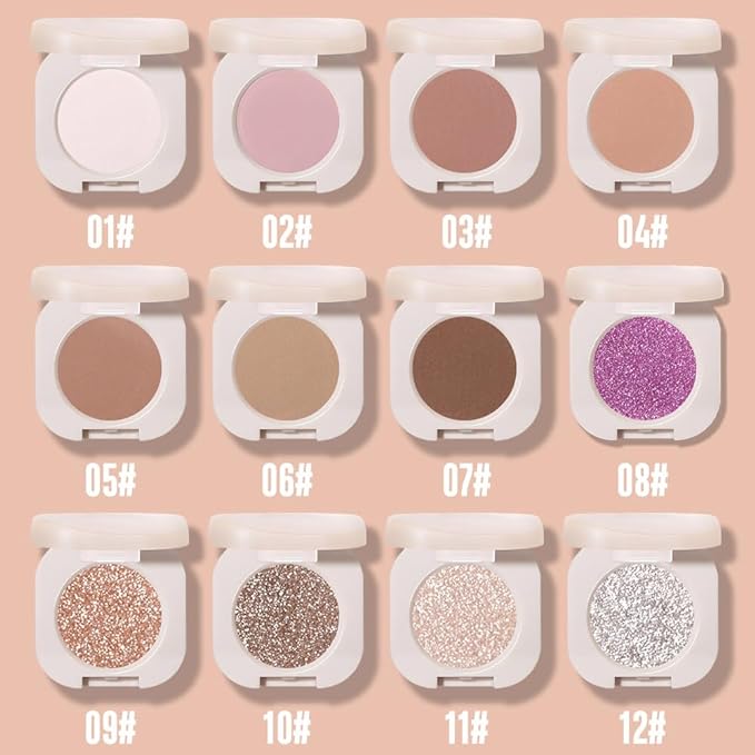 Pressed Single Matte Eyeshadow Palette Makeup, Matte Burly Wood eyeshadow For older Women, Pigmented Waterproof Sombras Para Ojos, Vegan, Talc, Paraben & Cruelty Free(04)