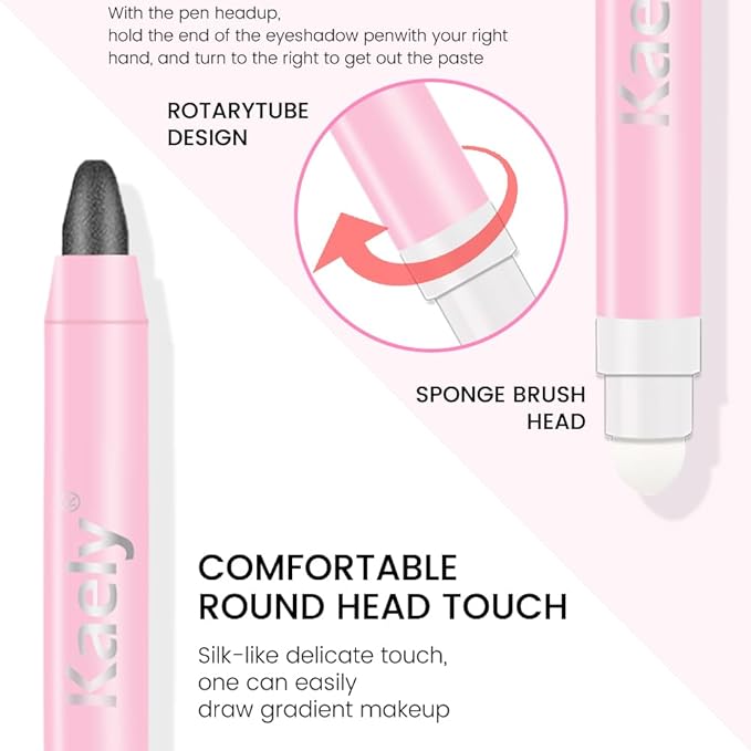 evpct 1Pcs Pearl Black Shimmer Cream Eye Shadow Brightener Sticks for Eyes, Double Ended Cream Eyeshadow Stick Pencil Pen with Applicator, Eye Shadow Palette Highlighter Makeup Waterproof Pigmented 03
