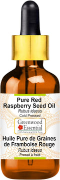 Greenwood Essential Pure Red Raspberry Seed Oil (Rubus idaeus) with Glass Dropper Cold Pressed 10ml (0.33 oz)