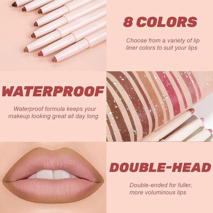 SUAKE Plump Matt Lipstick Lipliner Pencil Pack,Waterproof Crayon with Silicone Smudger for Define Contours & Sculpting Lip, Longwear Moisture Smooth Creamy Formula for Lip Makeup (03# Bend)
