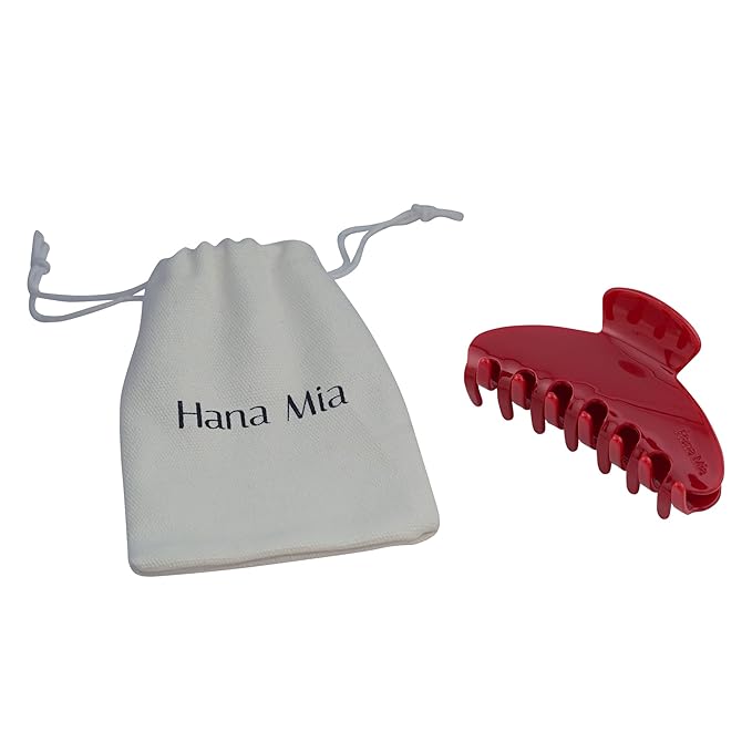 Premium Durable Acetate Hair Claw - 4 Inch Red Claw Clip For Women | Cute Clip For Thick Or Thin Hair | Large Hair Claws | (Red)