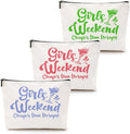 3 Pcs Girls Weekend Gifts Girl Trip 2025 Makeup Bag Girls Trip Gifts Favors Summer Gift Cosmetic Bag Toiletry Bag Zipper Pouch Weekender Bags for Women Girl Friendship Bachelorette Party Birthday